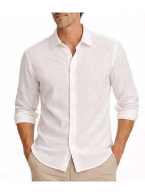 Tommy Bahama 100% Linen White Shirt Long Sleeve Button Up XL TG